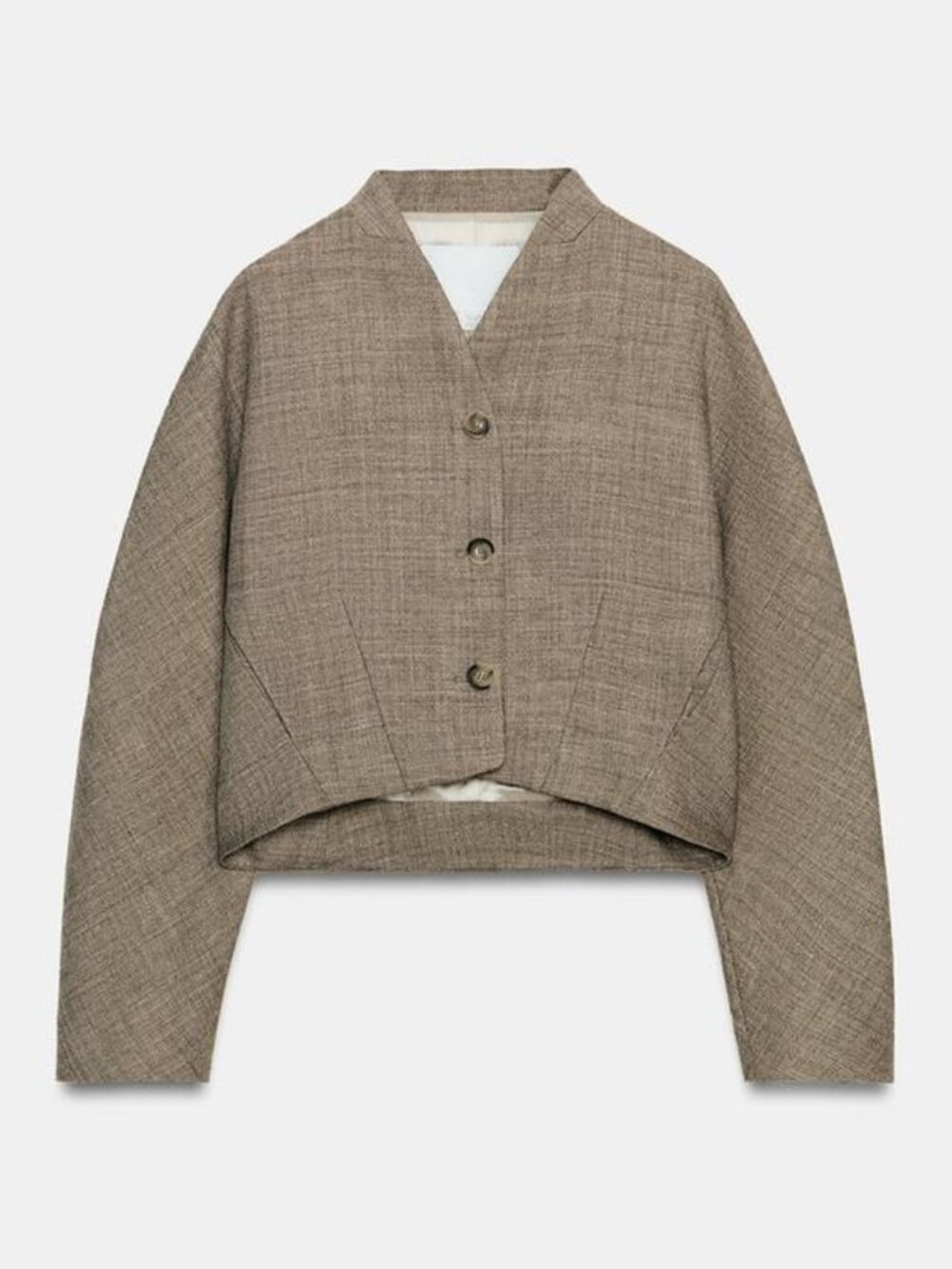 ZARA ZW COLLECTION WOOL BLEND CROPPED JACKET - Picture 5 of 7